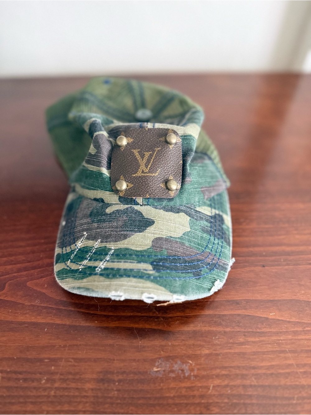 Green Camouflage Louis Vuitton Plaque Cap